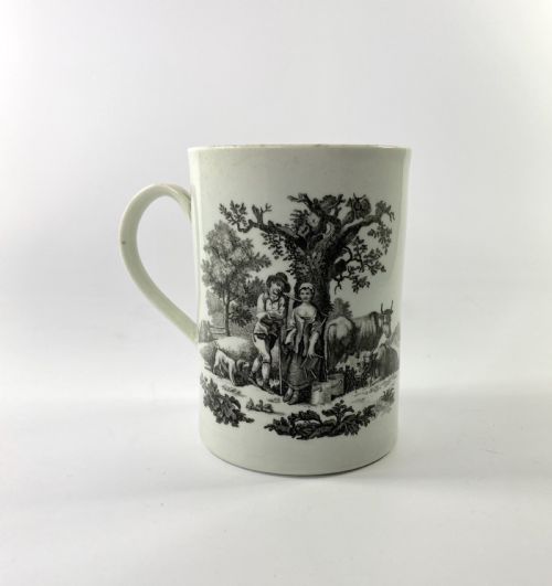 Worcester Porcelain Printed Mug, C. 1765.