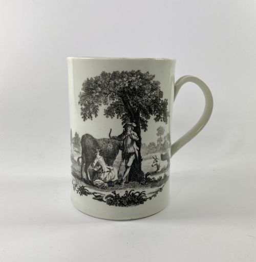 fig 1. Worcester porcelain printed mug, c. 1765.