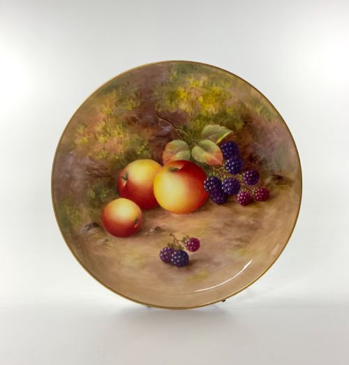 Royal Worcester Porcelain Fruit Plate. Harry Ayrton, Dated 1933.