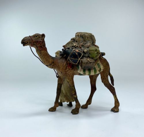 fig 1. Franz Bergman bronze Arab & camel group, c. 1900.