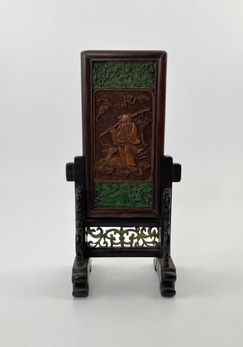 Chinese Table Screen. Shoulao, Early 19th Century. Qing Dynasty.