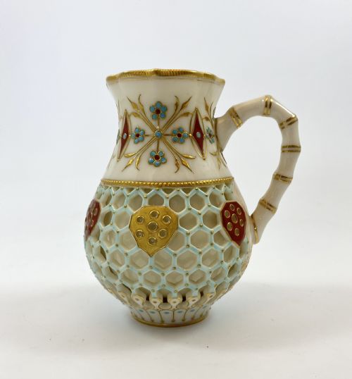 Royal Worcester ‘Reticulated’ Jug, Dated 1889.