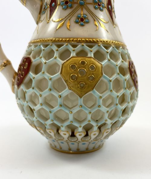 fig 1. Royal Worcester ‘Reticulated’ jug, dated 1889.