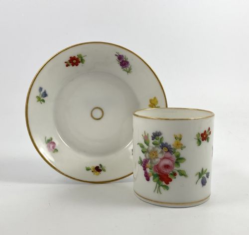 Paris Porcelain Coffee Can & Saucer, C. 1830.