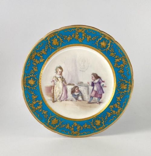 Mintons Porcelain Plate, Signed L.e. Sieffert, C. 1880.