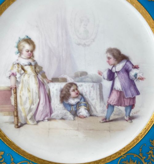 fig 1. Mintons porcelain plate, signed L.E. Sieffert, c. 1880.