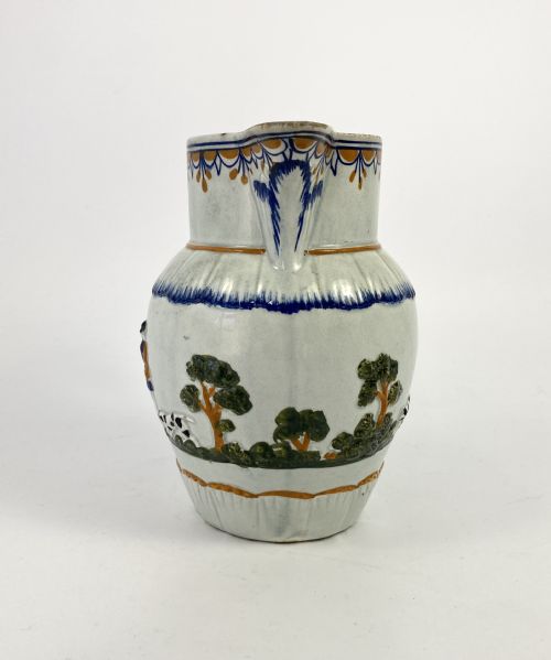 fig 1. Prattware Hunting jug, Staffordshire, c. 1810.