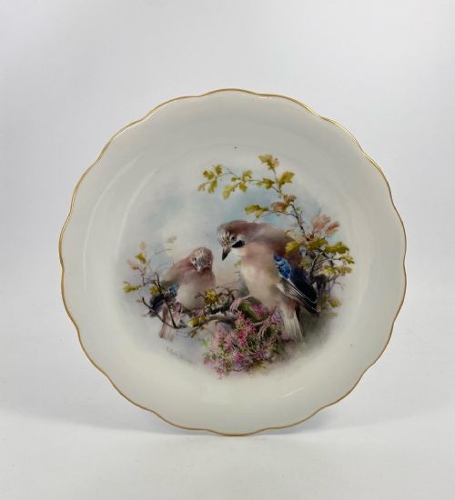 Royal Worcester Porcelain Plate. Charley Baldwyn, Dated 1908.