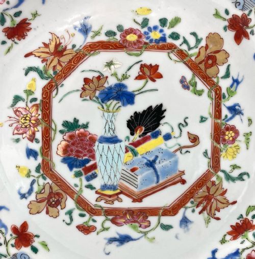 fig 1. Chinese porcelain dish. Famille rose decoration, c. 1740. Qianlong Period.