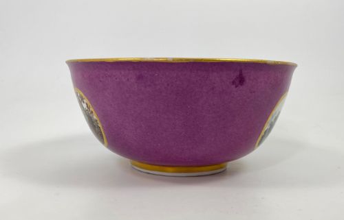 MEISSEN PORCELAIN BOWL C 1740 PUCE GROUND - ADDITIONAL PHOTO 3