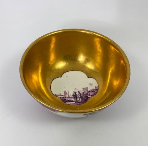 MEISSEN PORCELAIN BOWL C 1740 PUCE GROUND - ADDITIONAL PHOTO 4