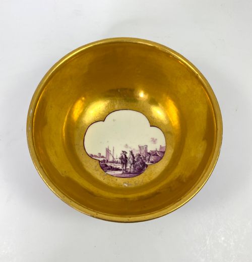 MEISSEN PORCELAIN BOWL C 1740 PUCE GROUND - ADDITIONAL PHOTO 5