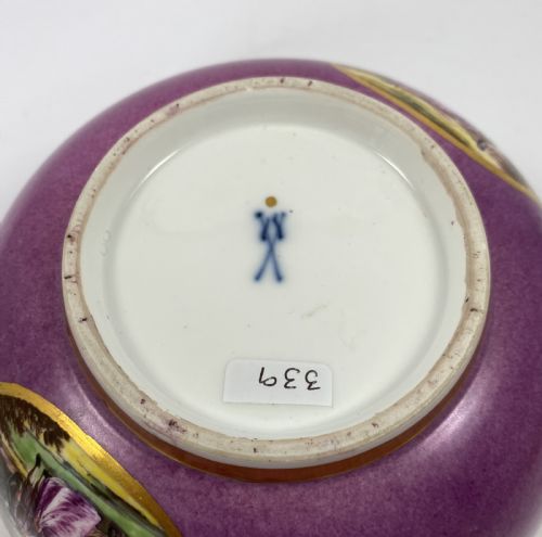 MEISSEN PORCELAIN BOWL C 1740 PUCE GROUND - ADDITIONAL PHOTO 9