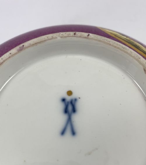 MEISSEN PORCELAIN BOWL C 1740 PUCE GROUND - ADDITIONAL PHOTO 10