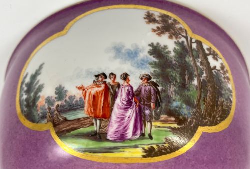 MEISSEN PORCELAIN BOWL C 1740 PUCE GROUND - ADDITIONAL PHOTO 11