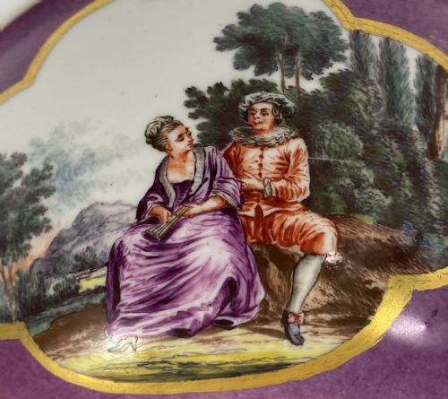 MEISSEN PORCELAIN BOWL C 1740 PUCE GROUND - ADDITIONAL PHOTO 12