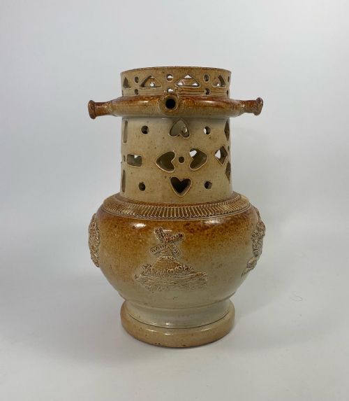 Brampton Saltglazed Puzzle Jug, C. 1840.