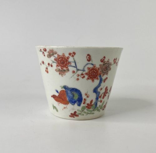 fig 1. Worcester porcelain beaker Kakiemon ‘Two Quail’ pattern, c. 1770.