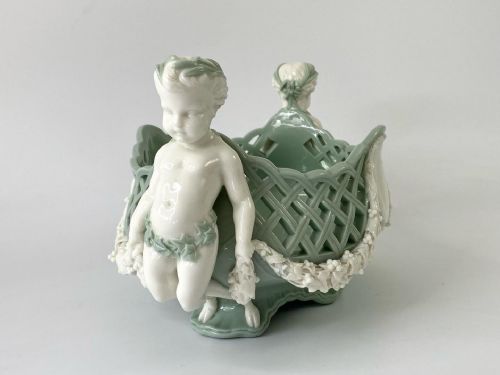 fig 1. Minton Pate sur Pate porcelain basket, dated 1867.
