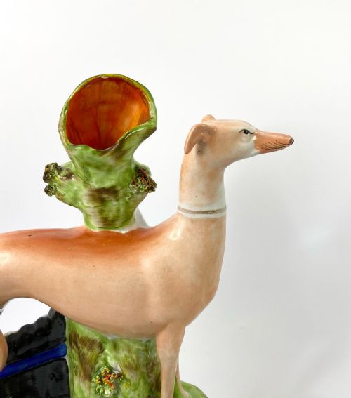 fig 1. Staffordshire pottery group of greyhounds, c.1860.