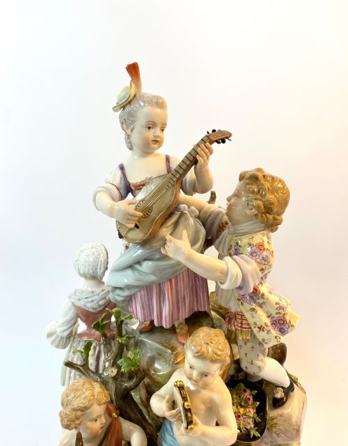 fig 1. Meissen porcelain group of musicians, c. 1870.