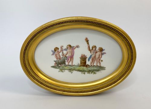 Wedgwood Porcelain Plaque. Putti, C. 1910.