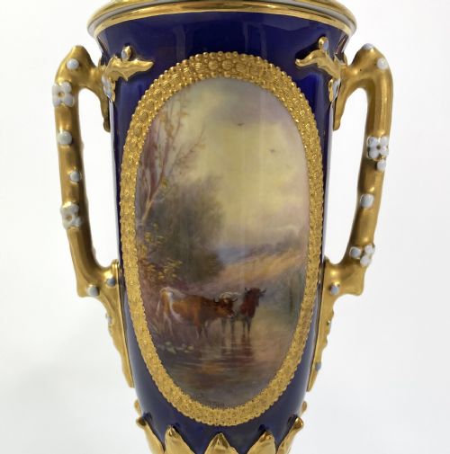 fig 1. Royal Worcester vase. Harry Stinton, d. 1912.