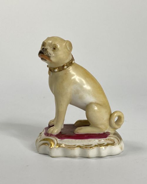 Rockingham Porcelain Pug Dog, C. 1835.