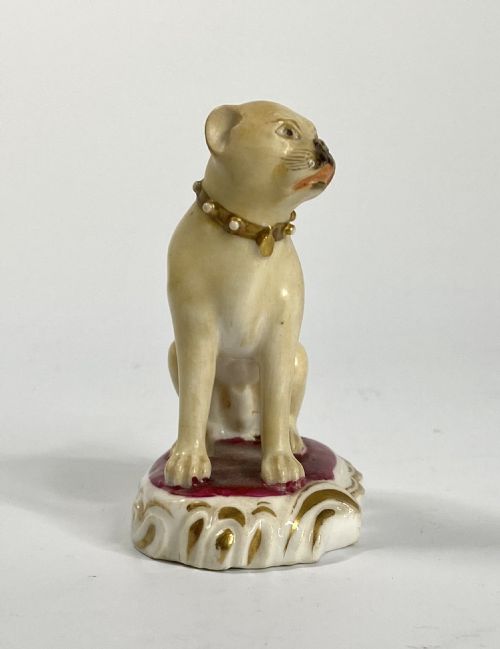 fig 1. Rockingham porcelain pug dog, c. 1835.