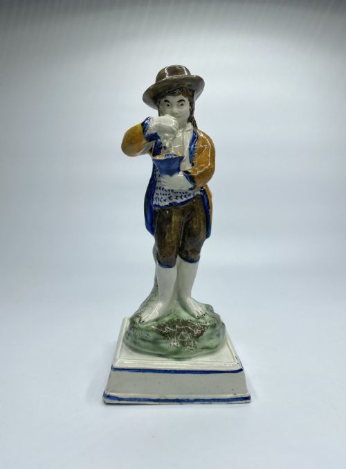 Prattware Pottery Figure, Staffordshire, C. 1800.
