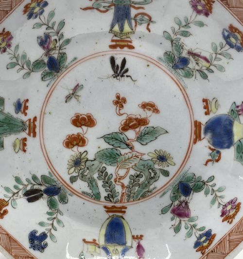 fig 2. Worcester octagonal teabowl and saucer, famille verte, c. 1753.