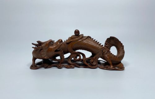 Chinese Boxwood Dragon, C. 1900. Qing Dynasty.