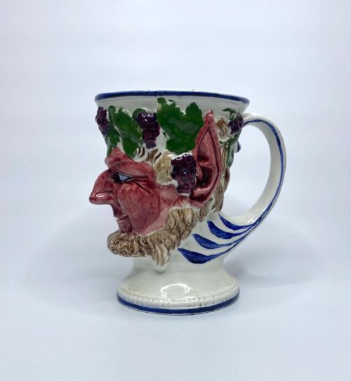 Scottish Pottery Bacchus Mug, of Large Size, C. 1840.