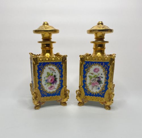fig 1. Pair Jacob Petit porcelain scent bottles, Paris, c. 1840.