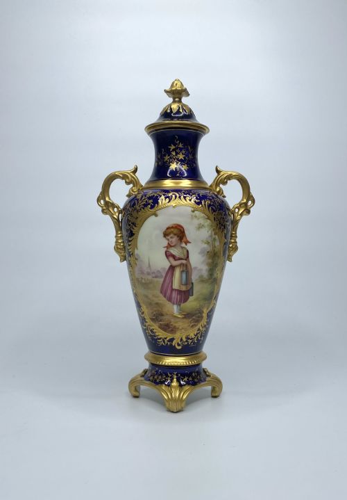 Coalport Vase & Cover, Tom Keeling, C. 1900.