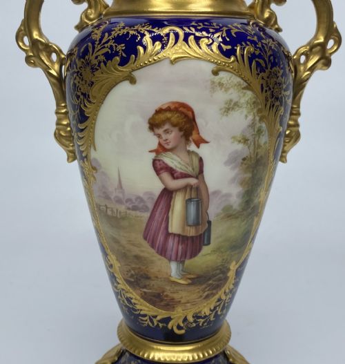 fig 1. Coalport vase & cover, Tom Keeling, c. 1900.