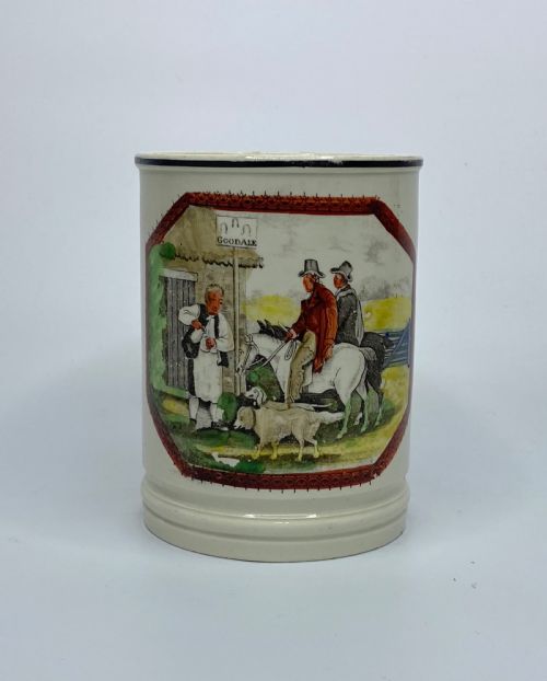 Yorkshire Pottery Creamware Frog Mug, C. 1800.