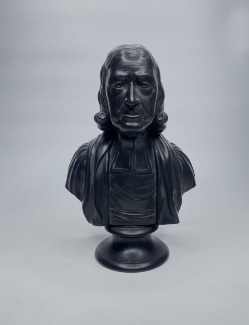 Wedgwood Black Basalt Bust, John Wesley, C. 1830.
