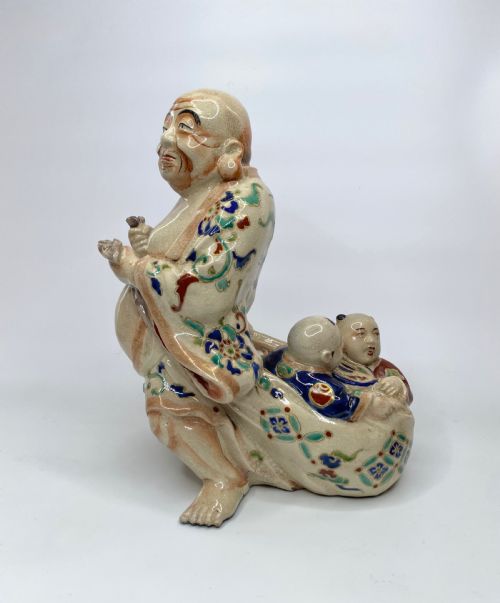 Satsuma Pottery Figure ‘Hotei’, Japan, Meiji Period.