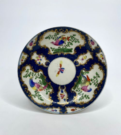 fig 1. Worcester porcelain Blue Scale cup & saucer, c. 1770.