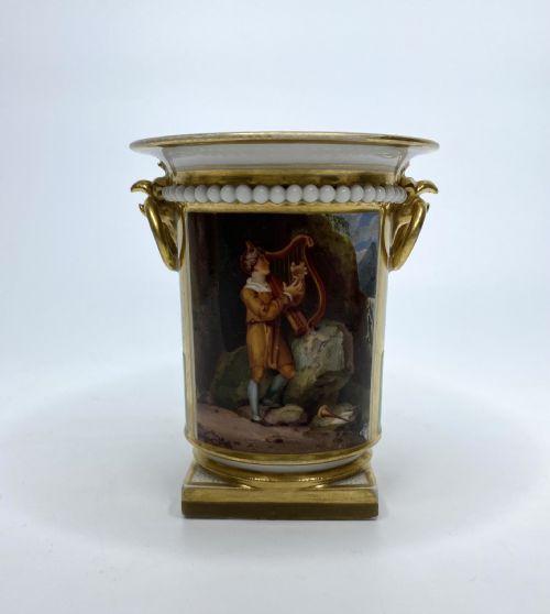 Fbb Worcester Porcelain Vase ‘The Minstrel’, C. 1815.
