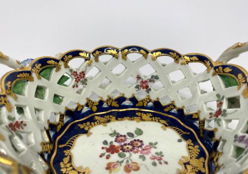 WORCESTER PORCELAIN CHESTNUT BASKET JAMES GILES C 1770 - ADDITIONAL PHOTO 6