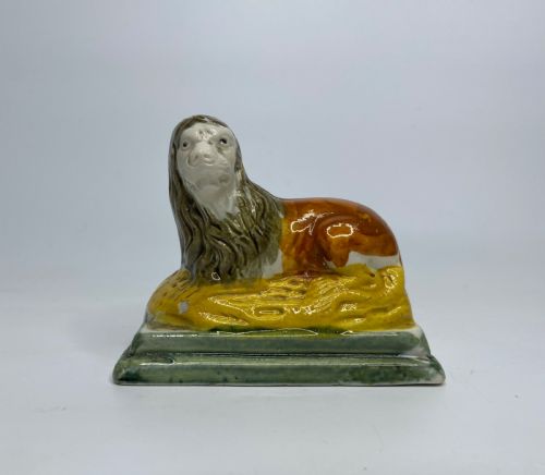 Staffordshire Prattware Lion, C. 1790.