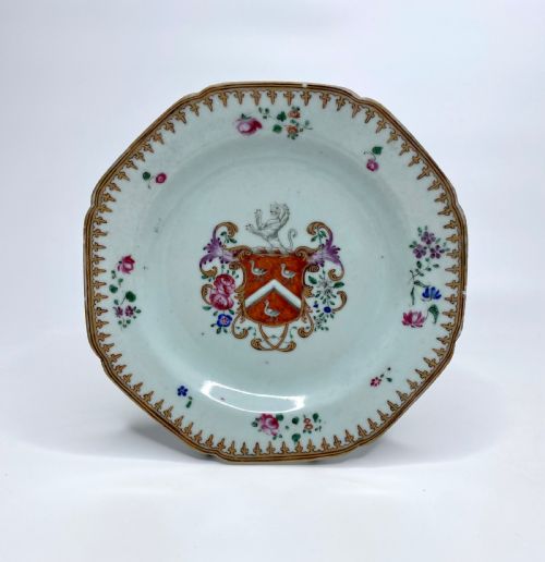 Chinese Armorial Dish Sayer of Kent, C. 1755. Qianlong Period.