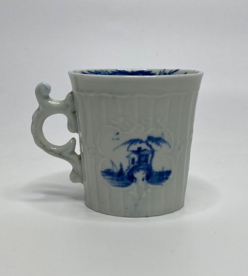 Worcester Coffee Cup, Fisherman & Willow Pavilion, 1755-1760.