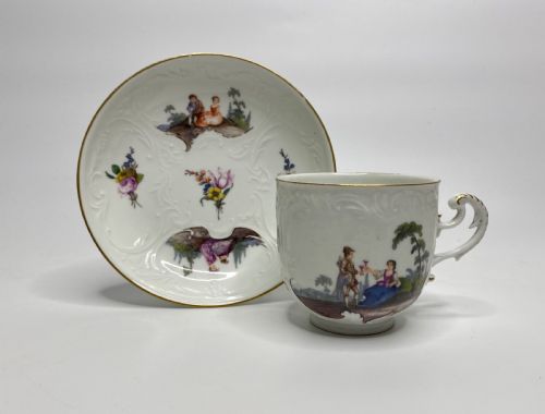Meissen Porcelain Cup and Saucer, C. 1740.