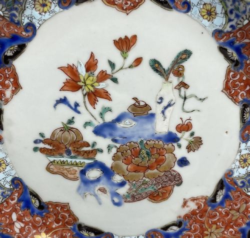 fig 1. Chinese famille rose plate, c. 1740, Qianlong Period.
