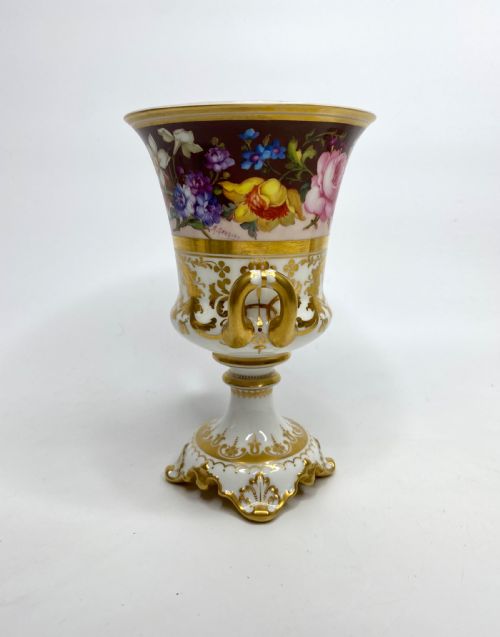 PAIR OF ROYAL CROWN DERBY URNS ALBERT GREGORY D 1900 - ADDITIONAL PHOTO 3
