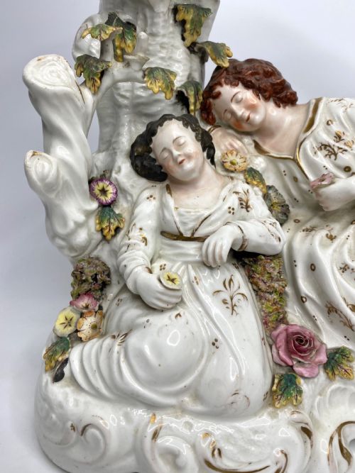 fig 1. Rare Staffordshire porcelaneous Babes in the Woods group, c. 1830.