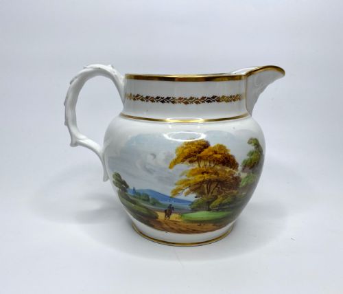 New Hall Porcelain Water Jug  ‘Jh’, C. 1815.